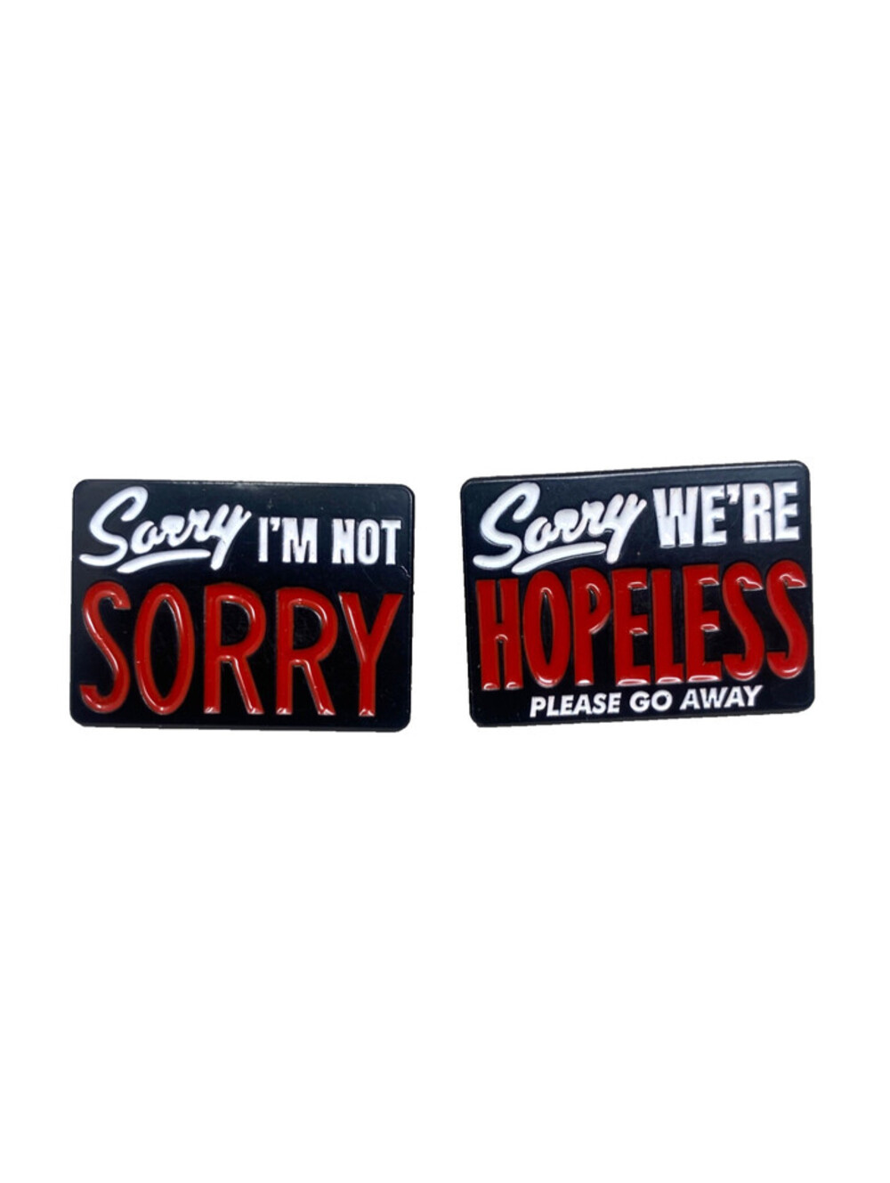 Sorry Enamel Pins Jewelry Accessories 2 piece